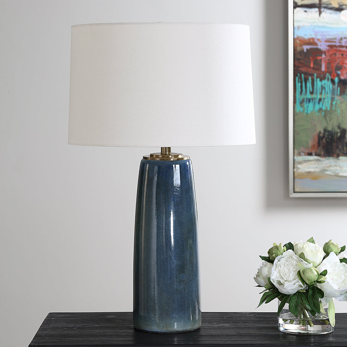 Submerged Deep Blue Table Lamp