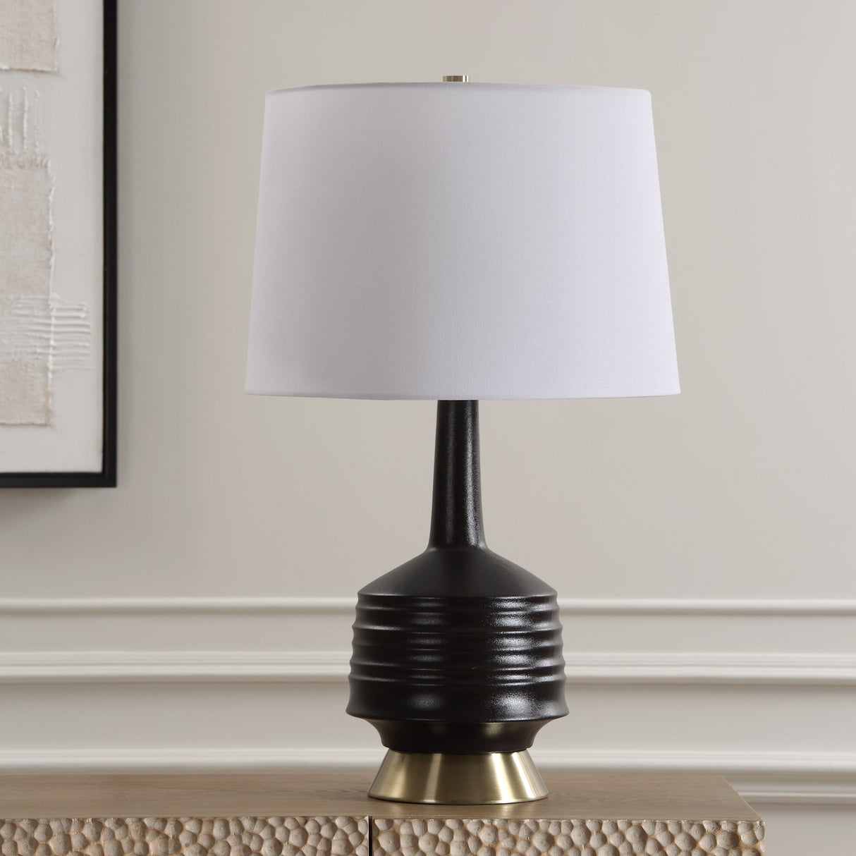 Foster Black Glaze Table Lamp