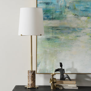 Sepia Brown Marble Buffet Lamp