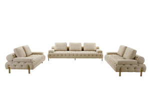 Golden Brushed Beige Sofa set