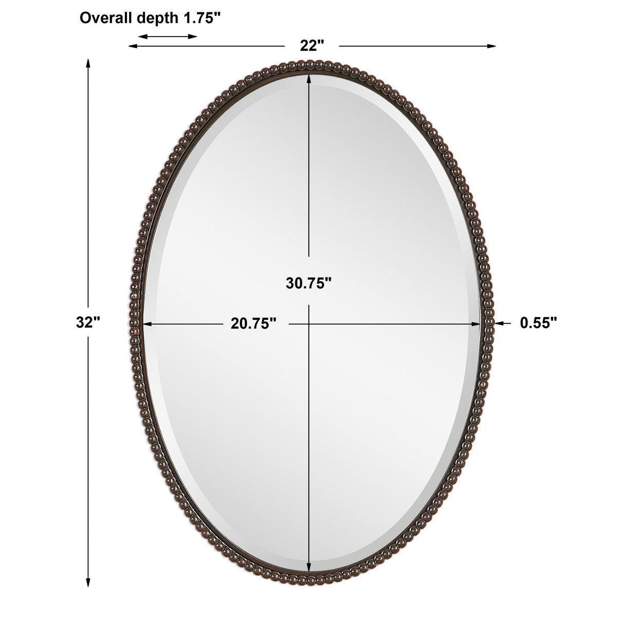 Sherise Bronze Oval Mirror