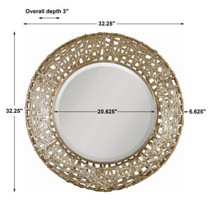 Alita Champagne Round Mirror