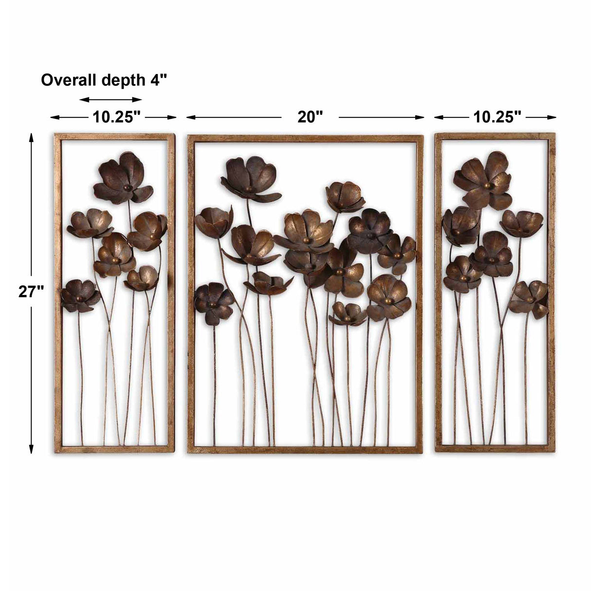 Metal Tulips Wall Decor, S/3