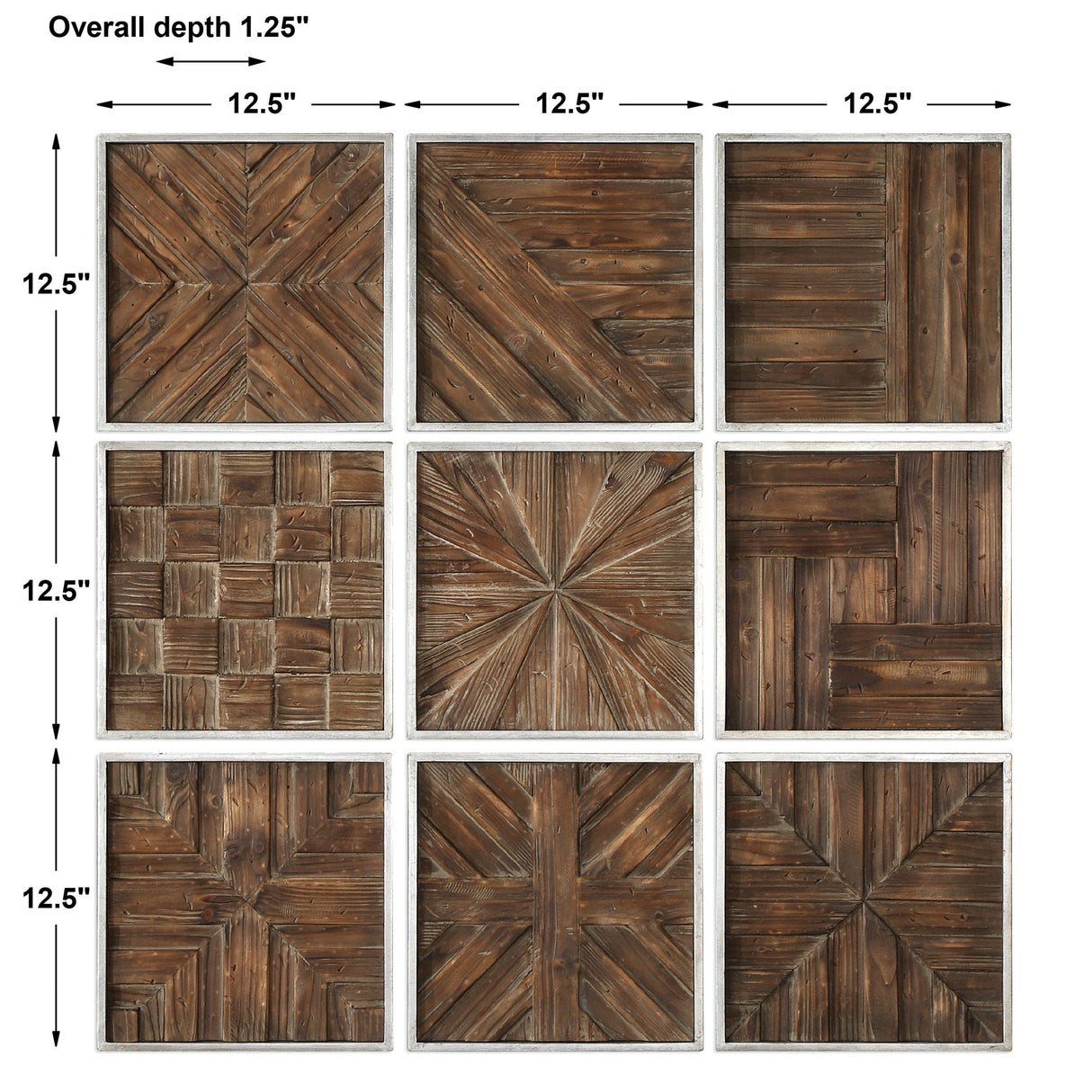 Bryndle Squares Wood Wall Decor, S/9