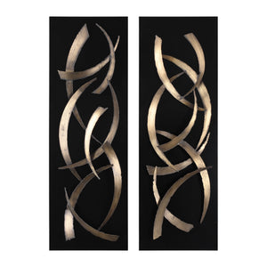 Brushstrokes Metal Wall Panels, S/2