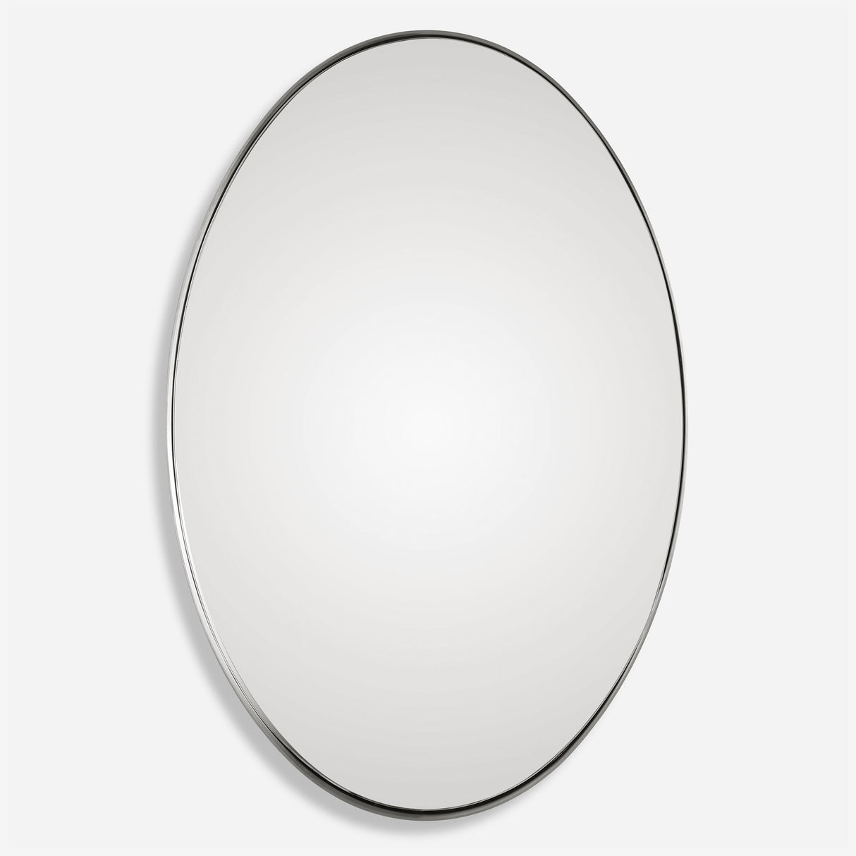 Pursley Brushed Nickel Oval Mirror