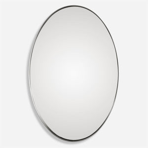 Pursley Brushed Nickel Oval Mirror