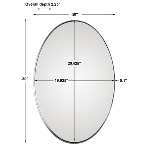 Pursley Brushed Nickel Oval Mirror