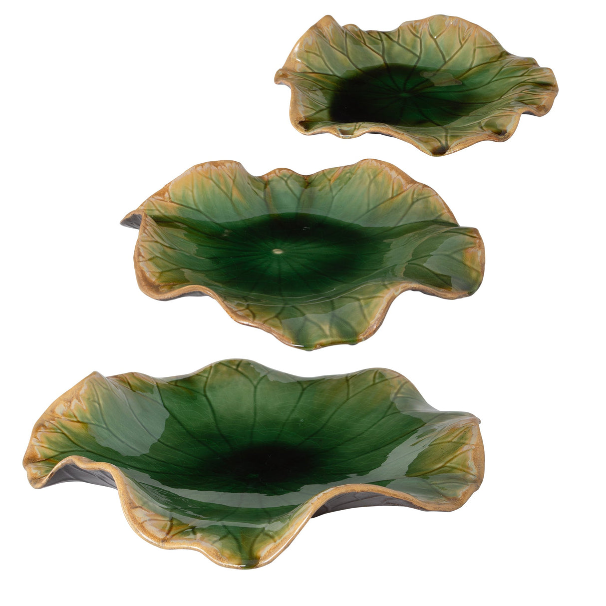 Abella Green Ceramic Wall Decor, S/3