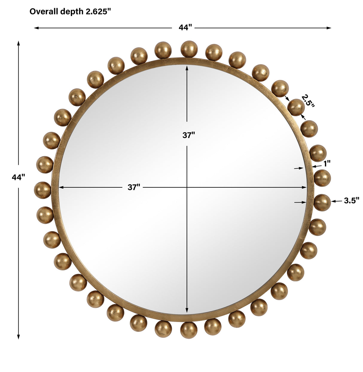 Cyra Gold Round Mirror