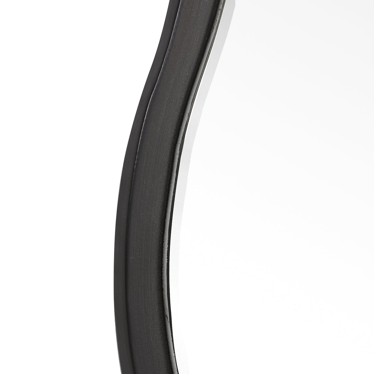 Aneta Black Round Mirror