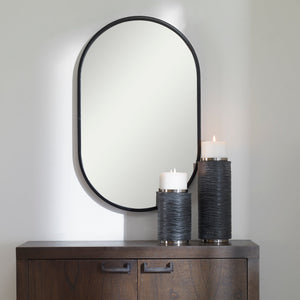 Varina Black Oval Mirror