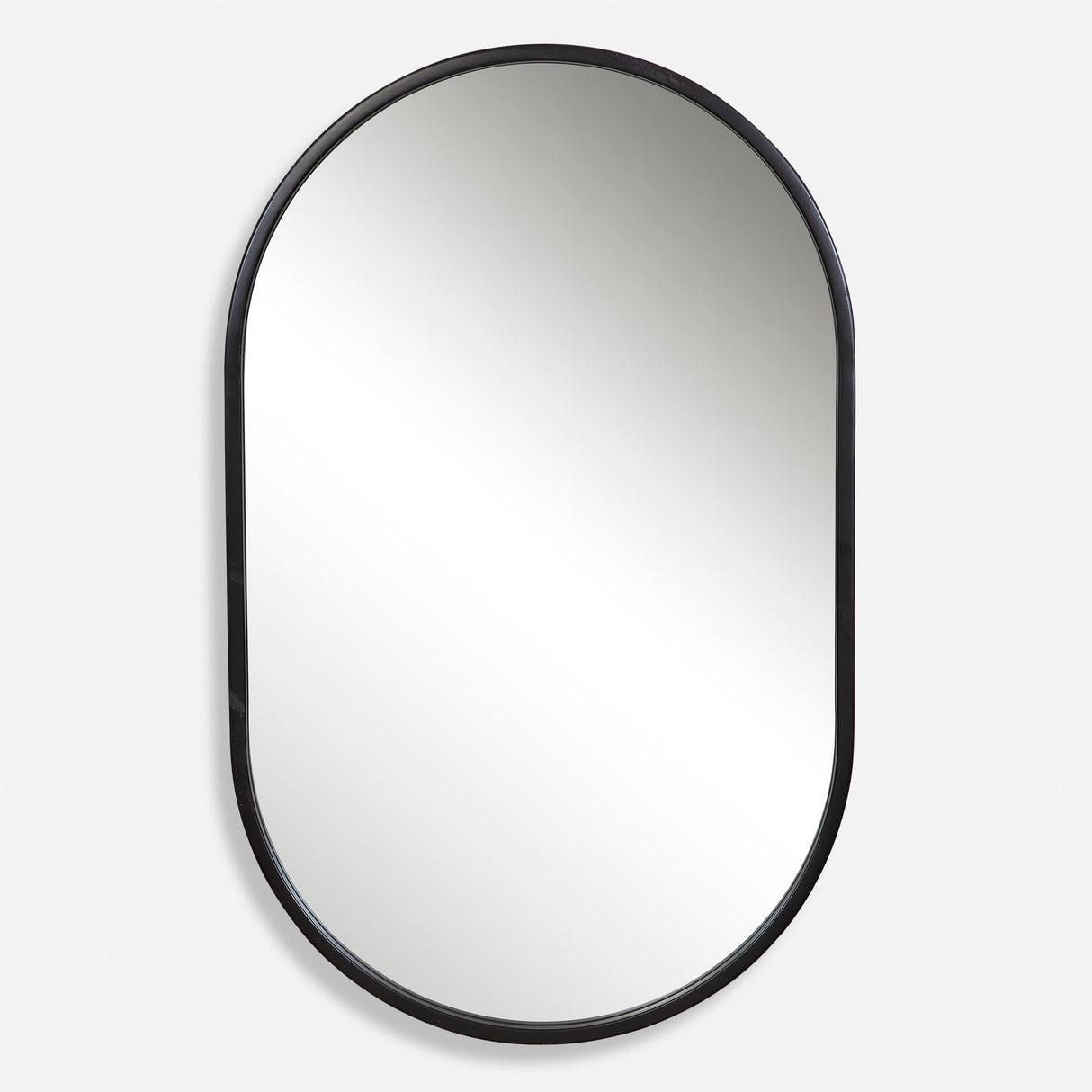 Varina Black Oval Mirror