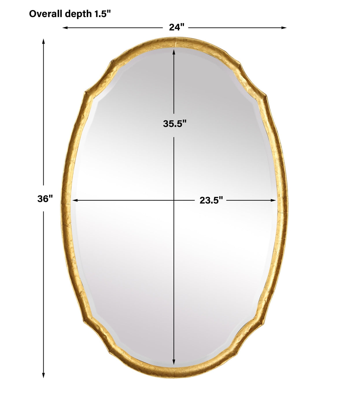 Oval mirror gold