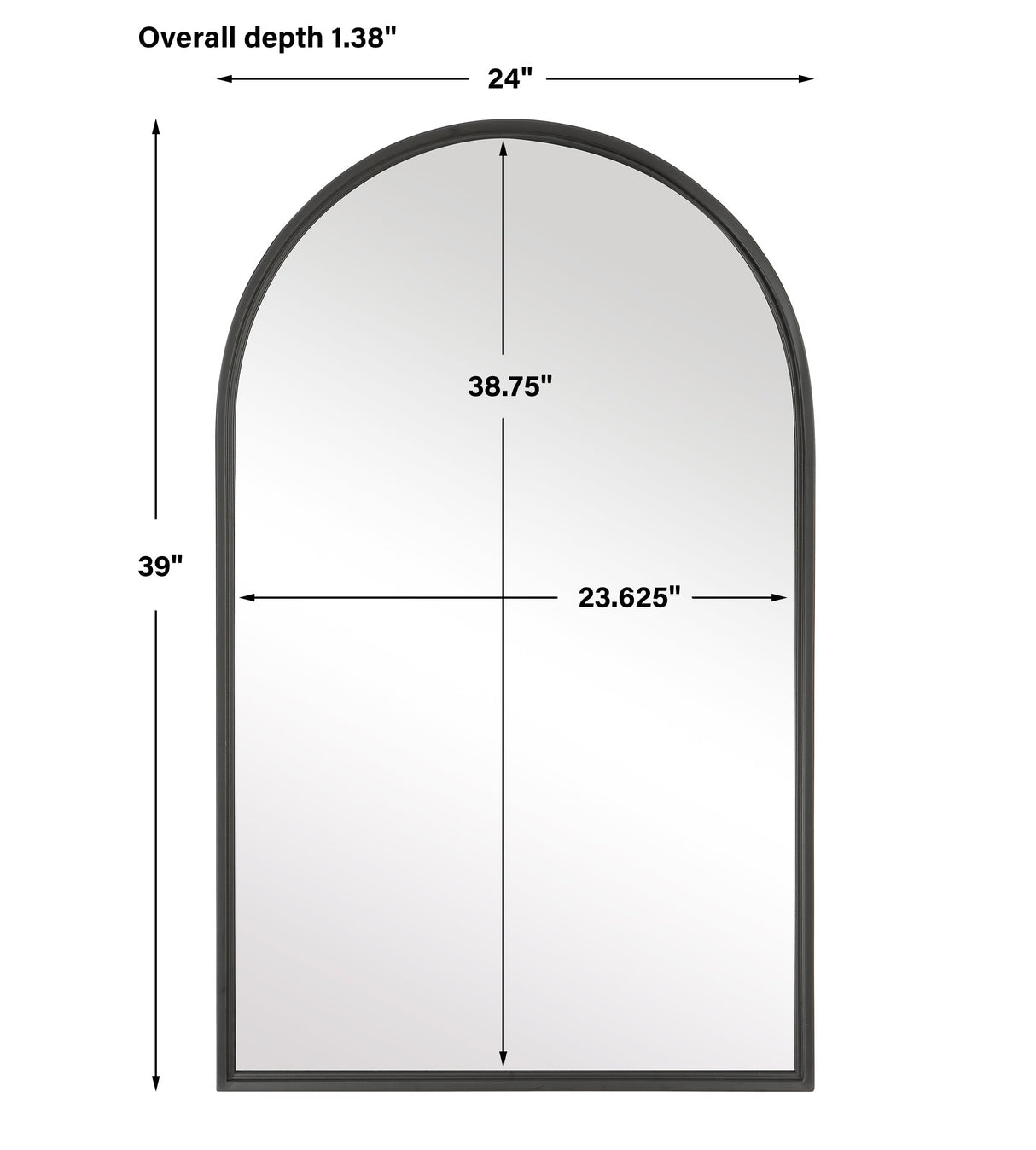 MIRROR , black 99 cm