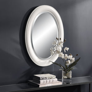 Ovel white mirror ,73cm