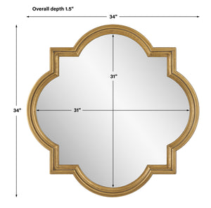 Round mirror gold.