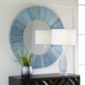 Uttermost Isle Aqua Round Mirror