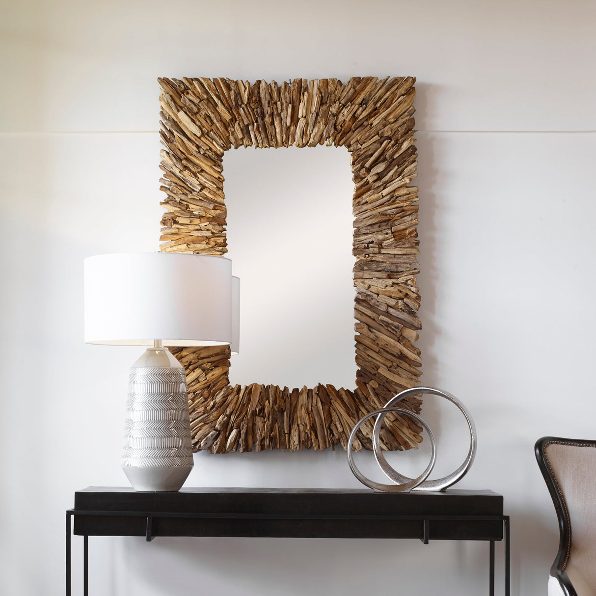 Uttermost Teak Branch Rectangular Mirror