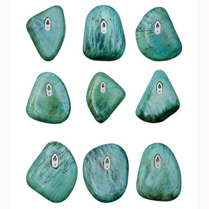 Uttermost Pebbles Aqua Wood Wall Decor, S/9