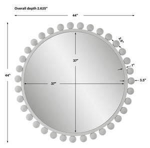 Uttermost Cyra White Round Mirror