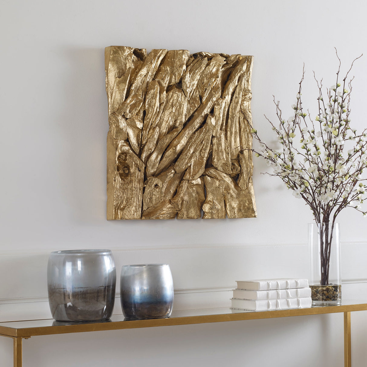 Rio Wood Wall Decor, Gold