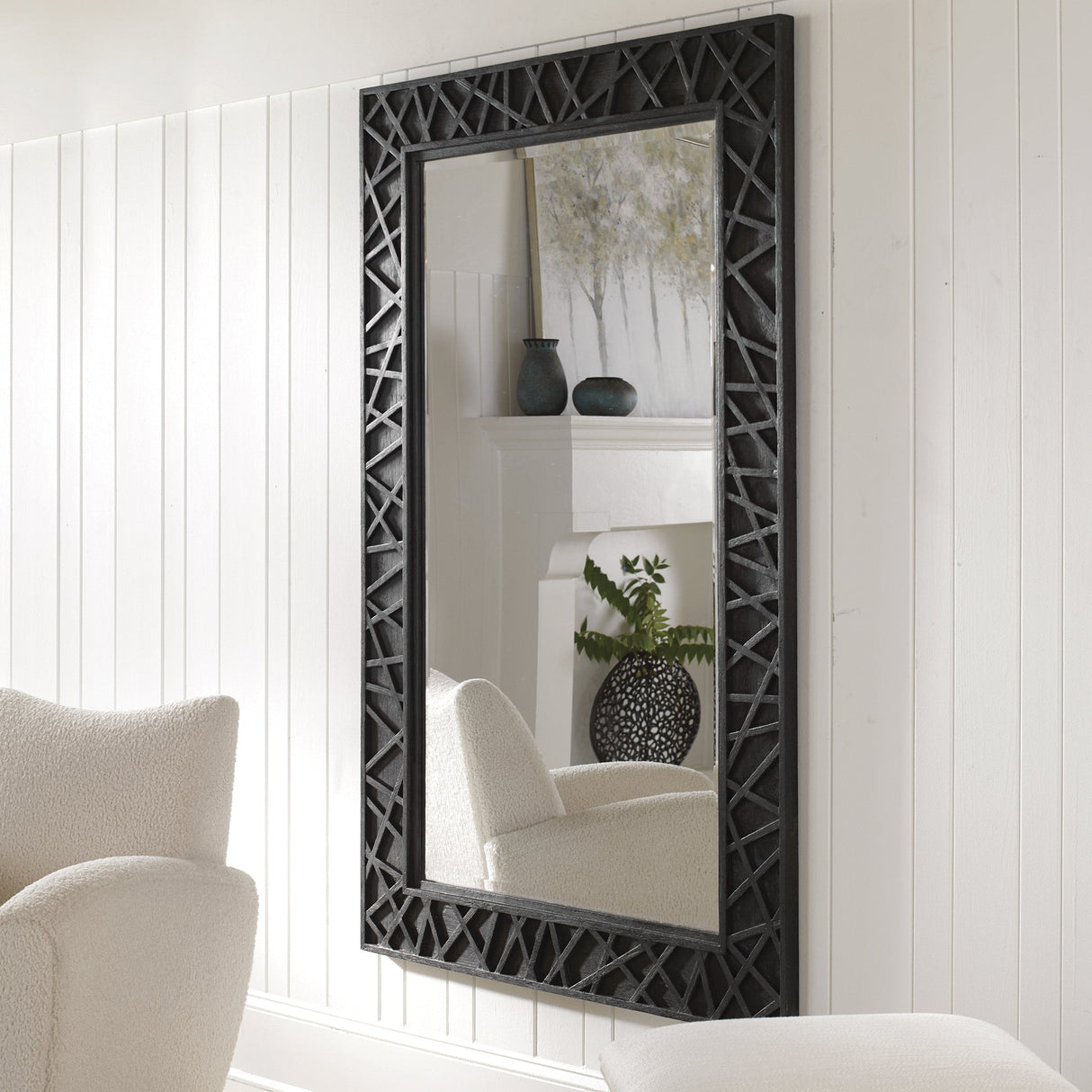 Uttermost Everest Satin Black Mirror