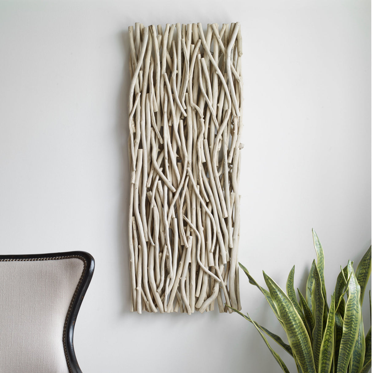 Gathered Teak Wood Wall Decor, Bleached