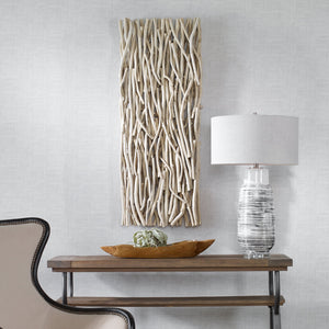 Gathered Teak Wood Wall Decor, Bleached