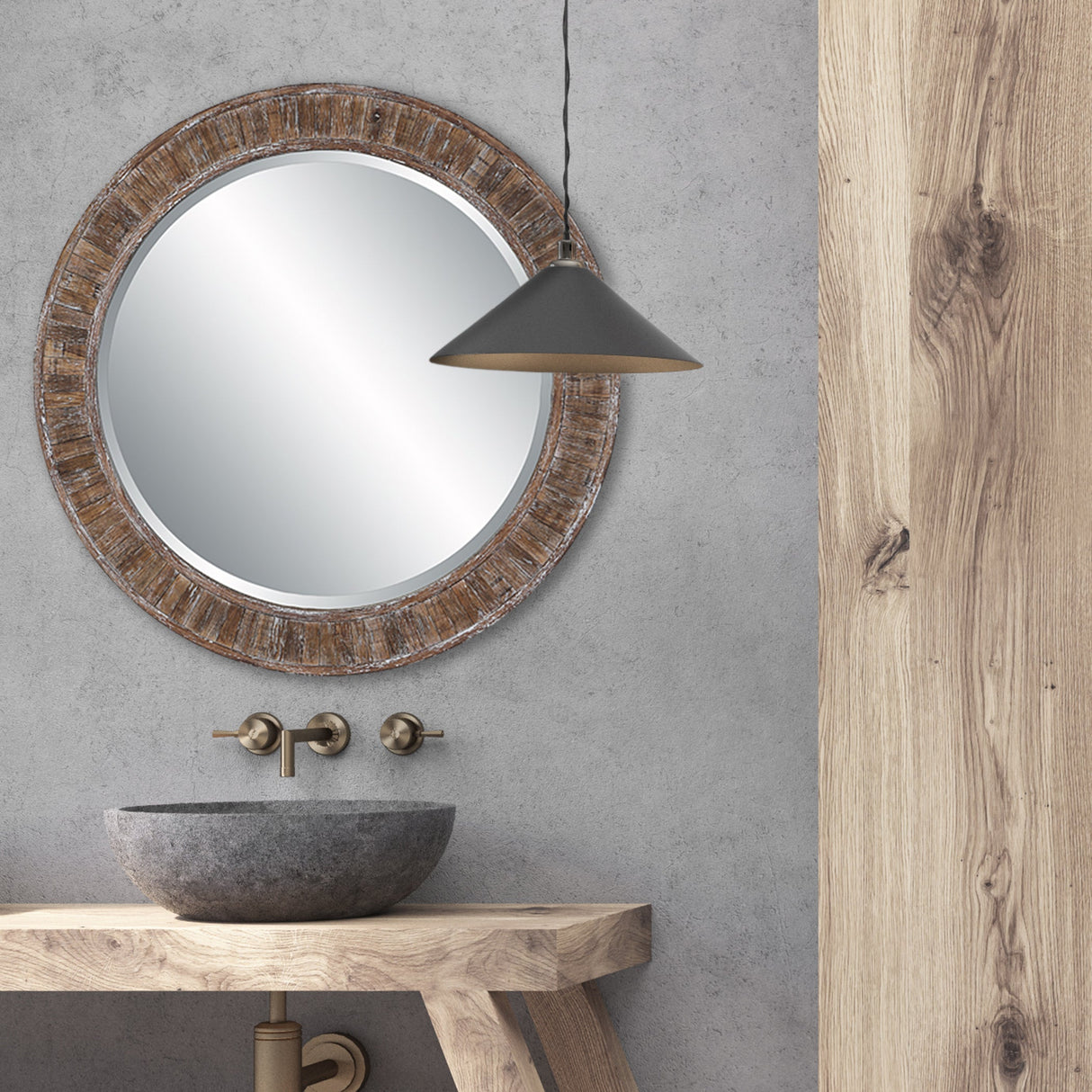 Round frame mirror