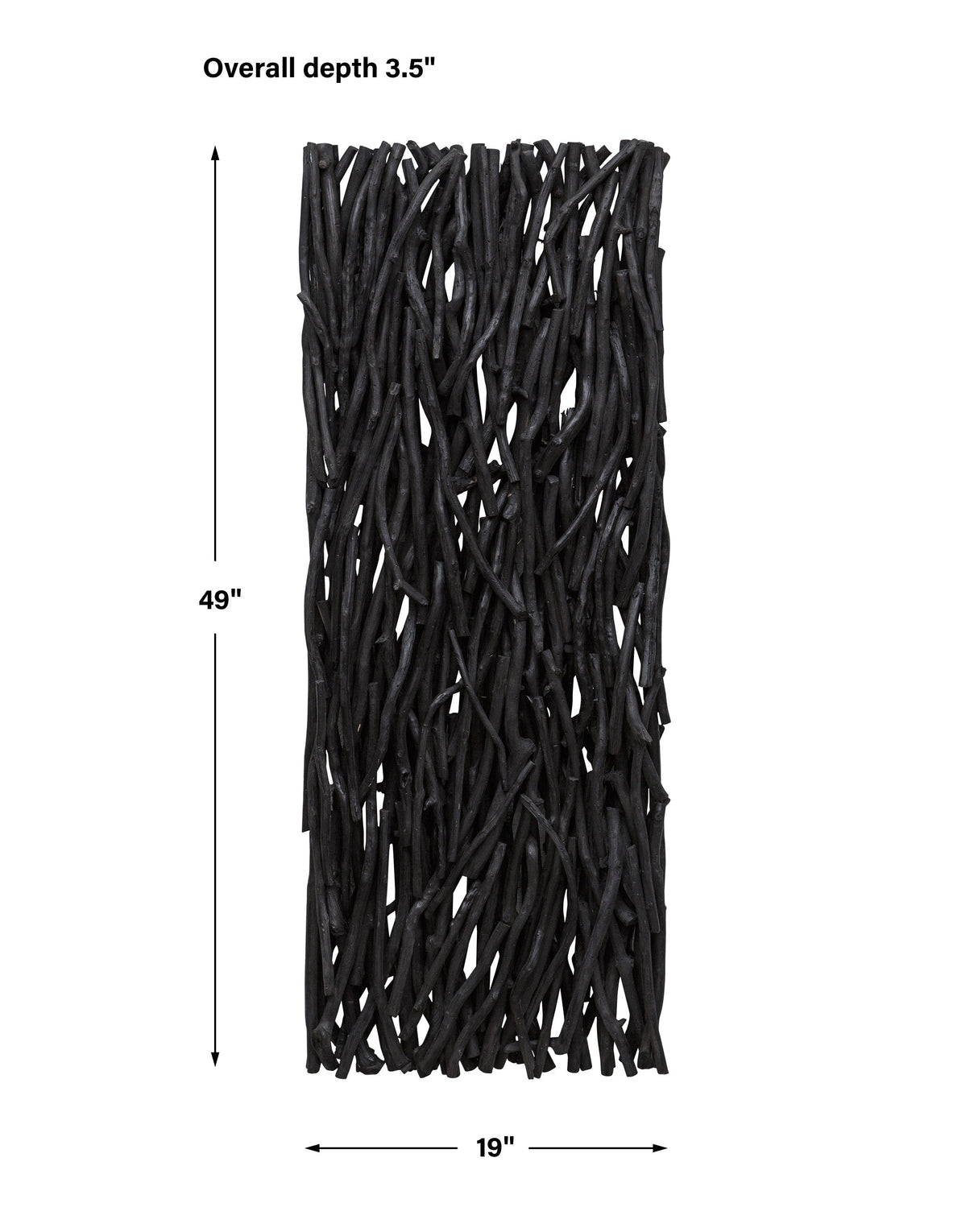 Gathered Teak Wood Wall Decor, Black