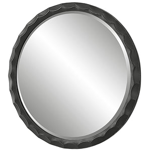 Scalloped Edge Round Mirror