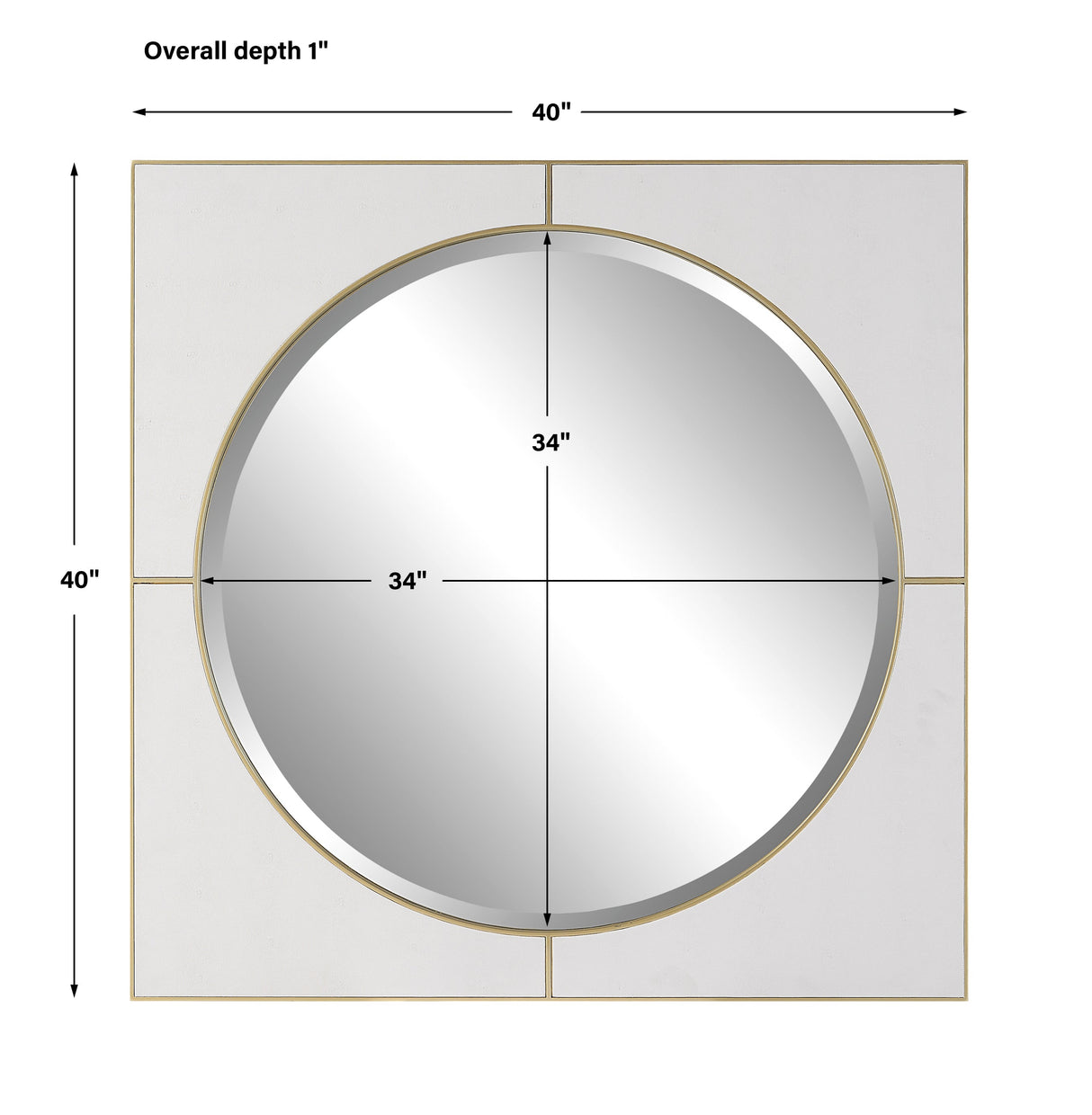 Cyprus Square Mirror, White