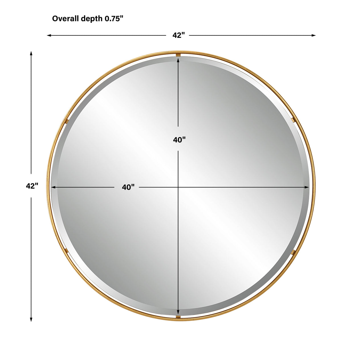 Canillo Round Mirror, Gold