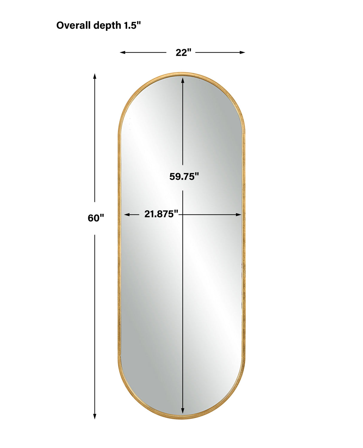 Varina Tall Mirror, Gold