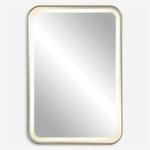 Crofton Lighted Vanity Mirror, Brass