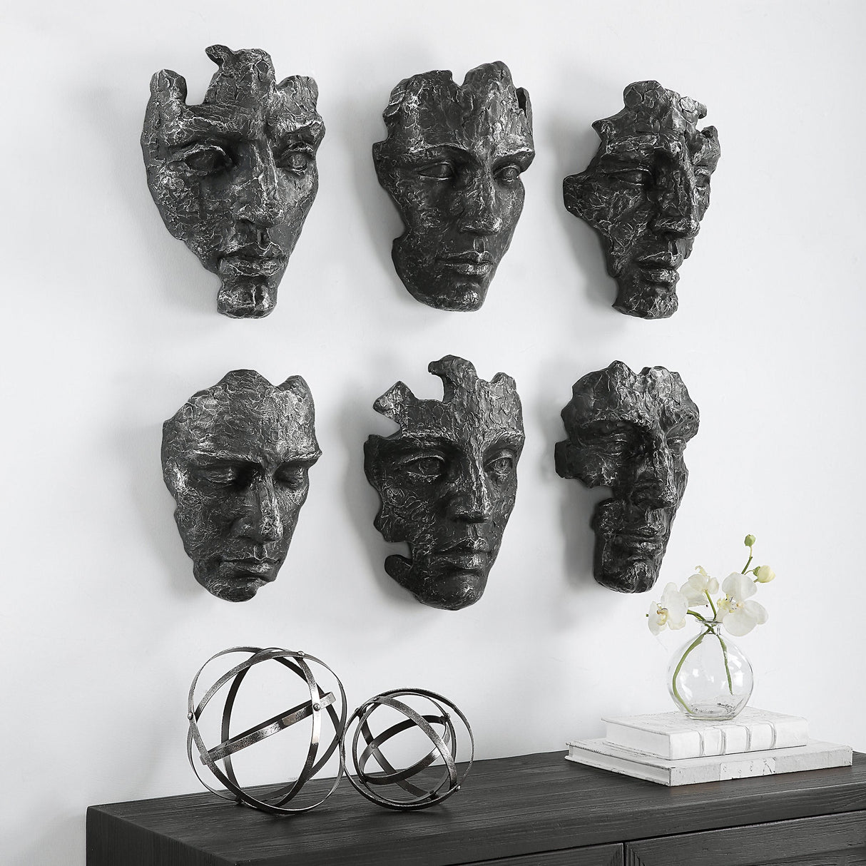 Uttermost Self-Portrait Metallic Wall Decor, Set/6