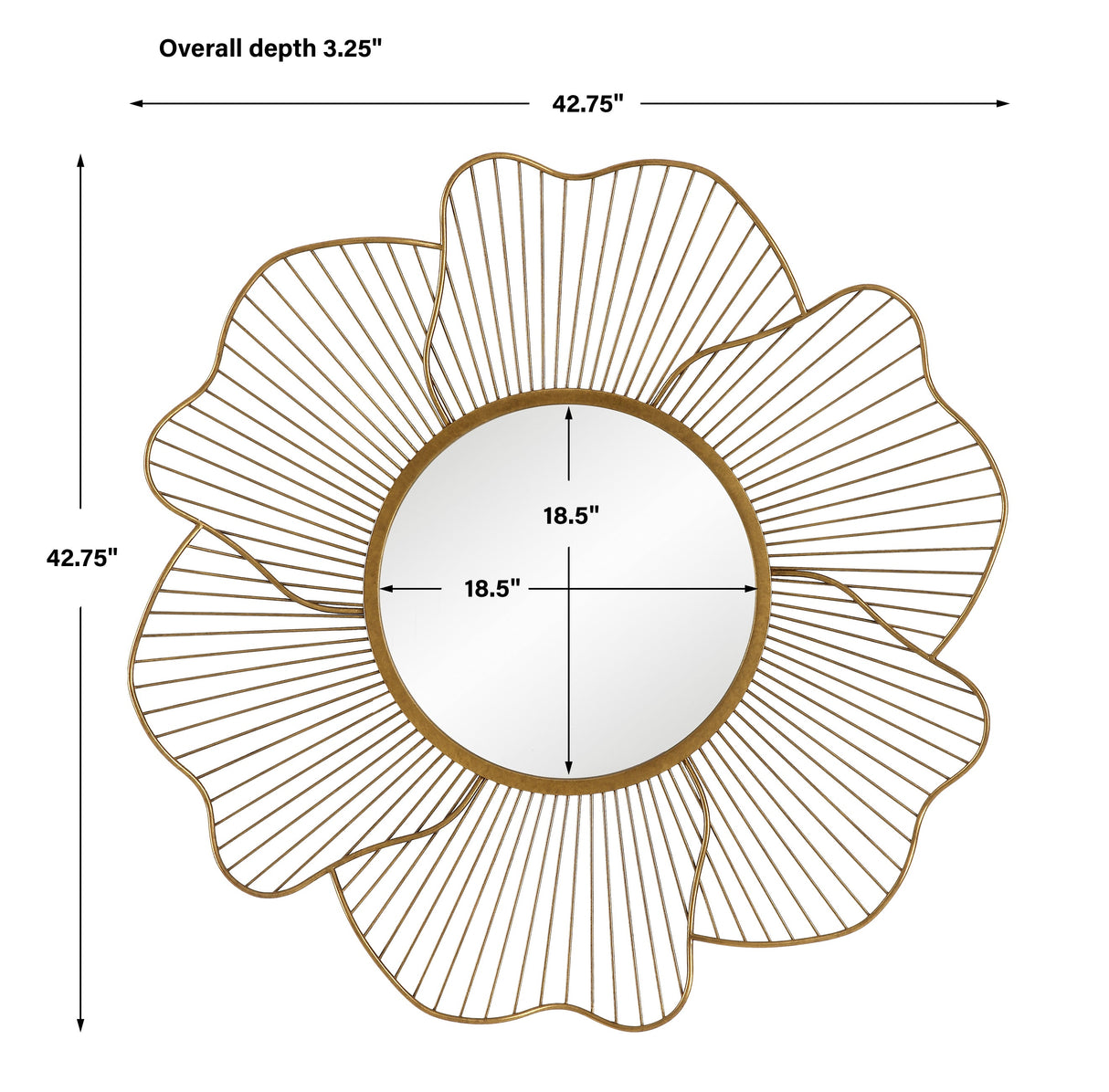 Uttermost Blossom Gold Floral Mirror