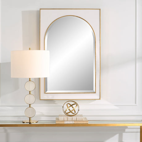 Crisanta Gloss White Arch Mirror