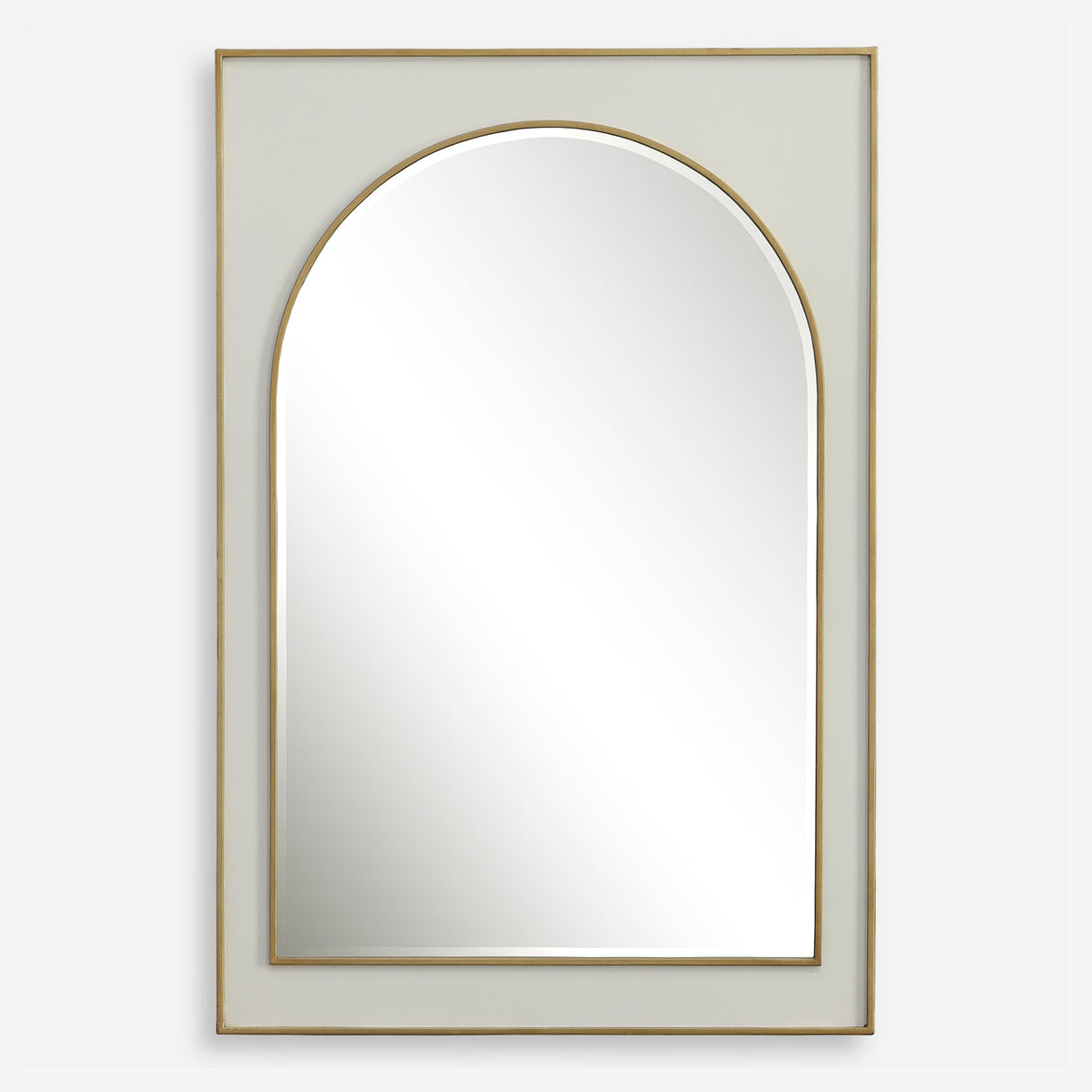 Crisanta Gloss White Arch Mirror