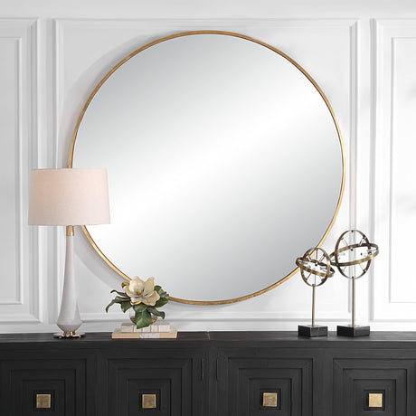 Junius Large Gold Round Mirror