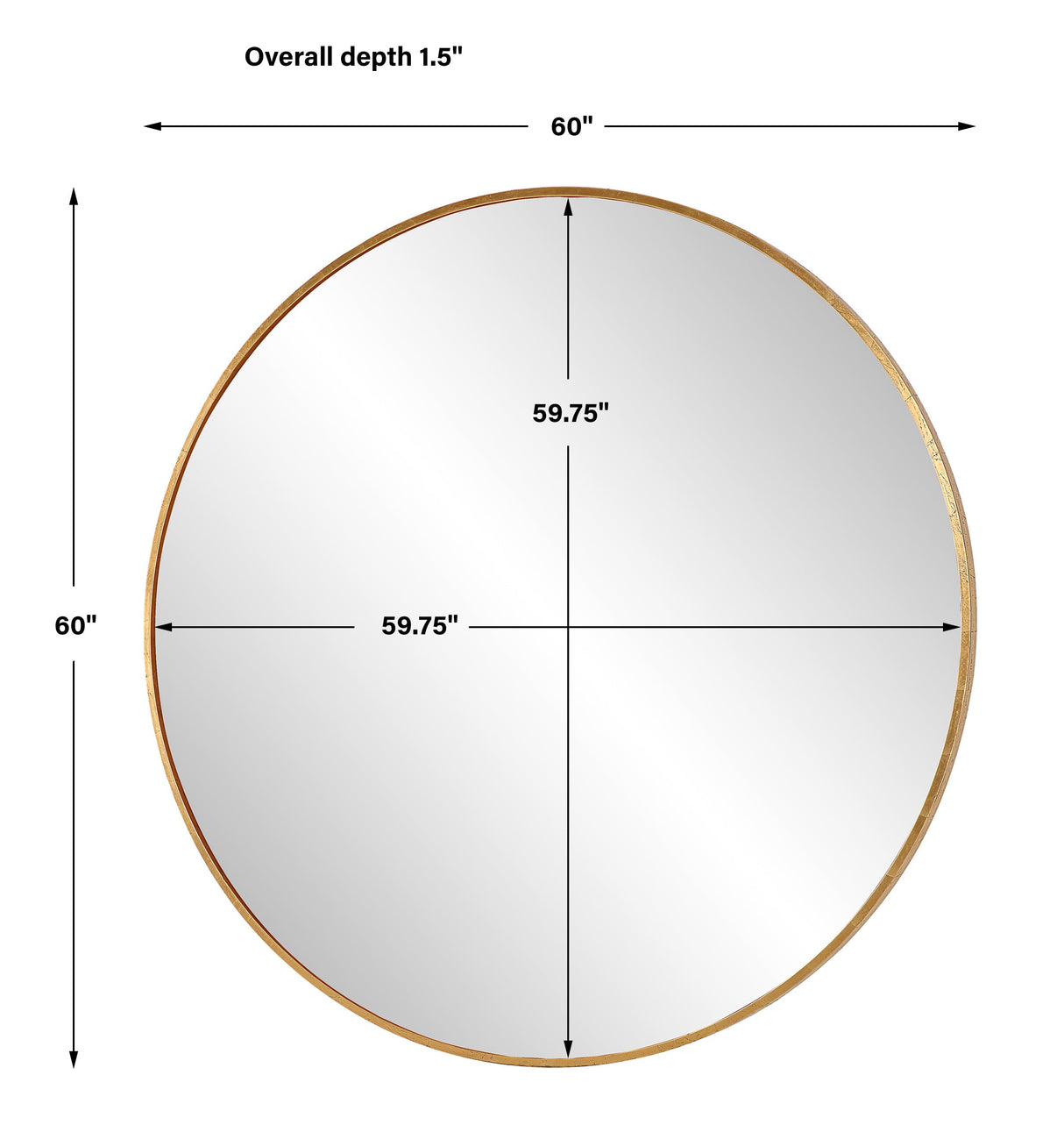 Junius Large Gold Round Mirror