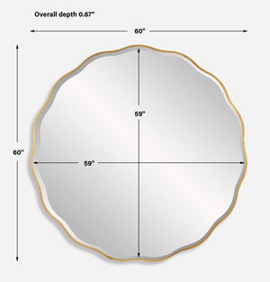 Aneta Large Gold Round Mirror