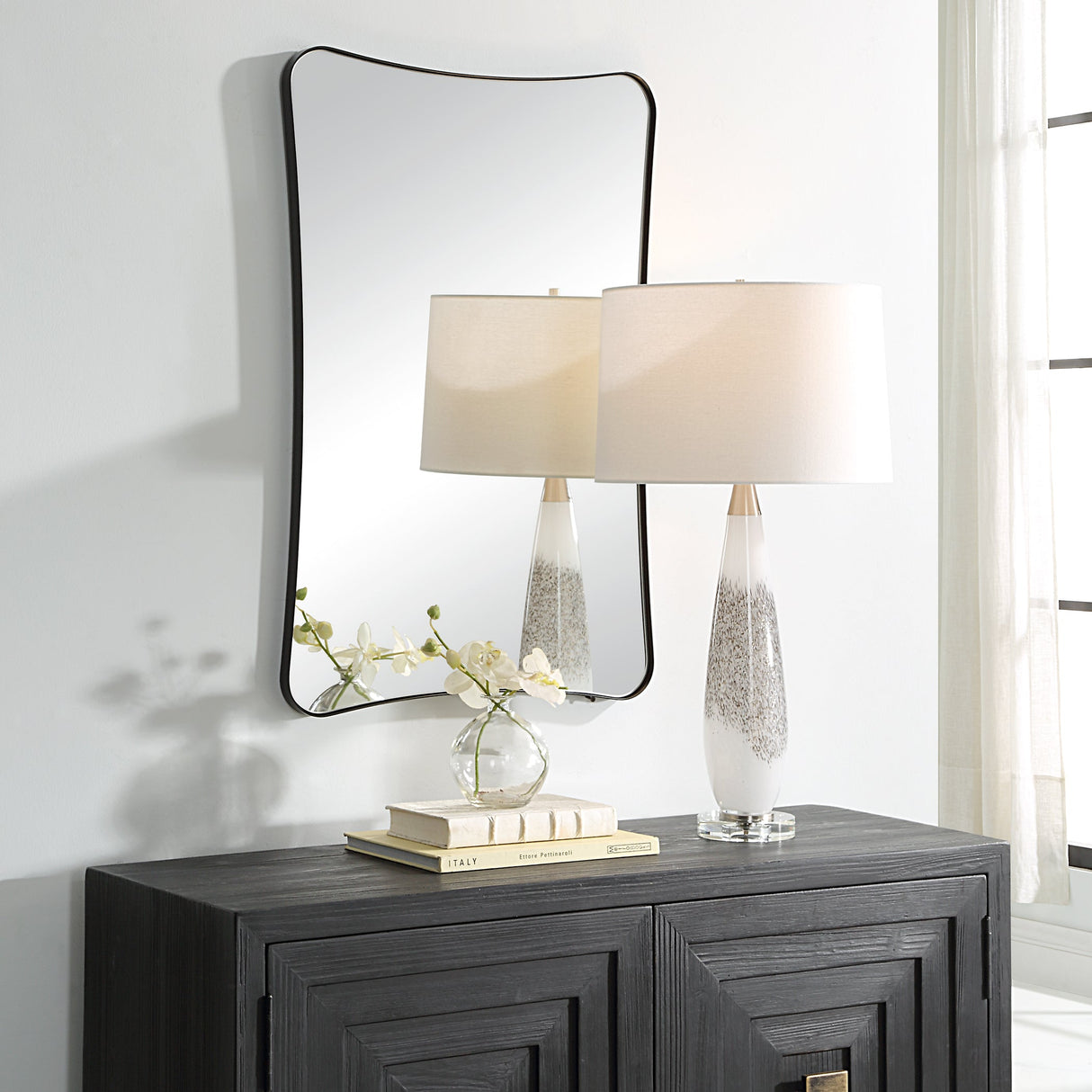 Uttermost Loudon Black Vanity Mirror