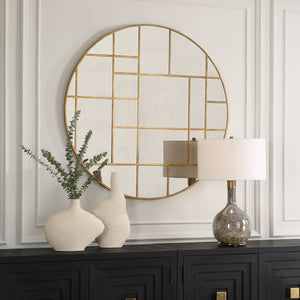 Geometric Round Mirror