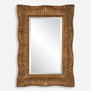 Emerson Scalloped Antique Gold Mirror