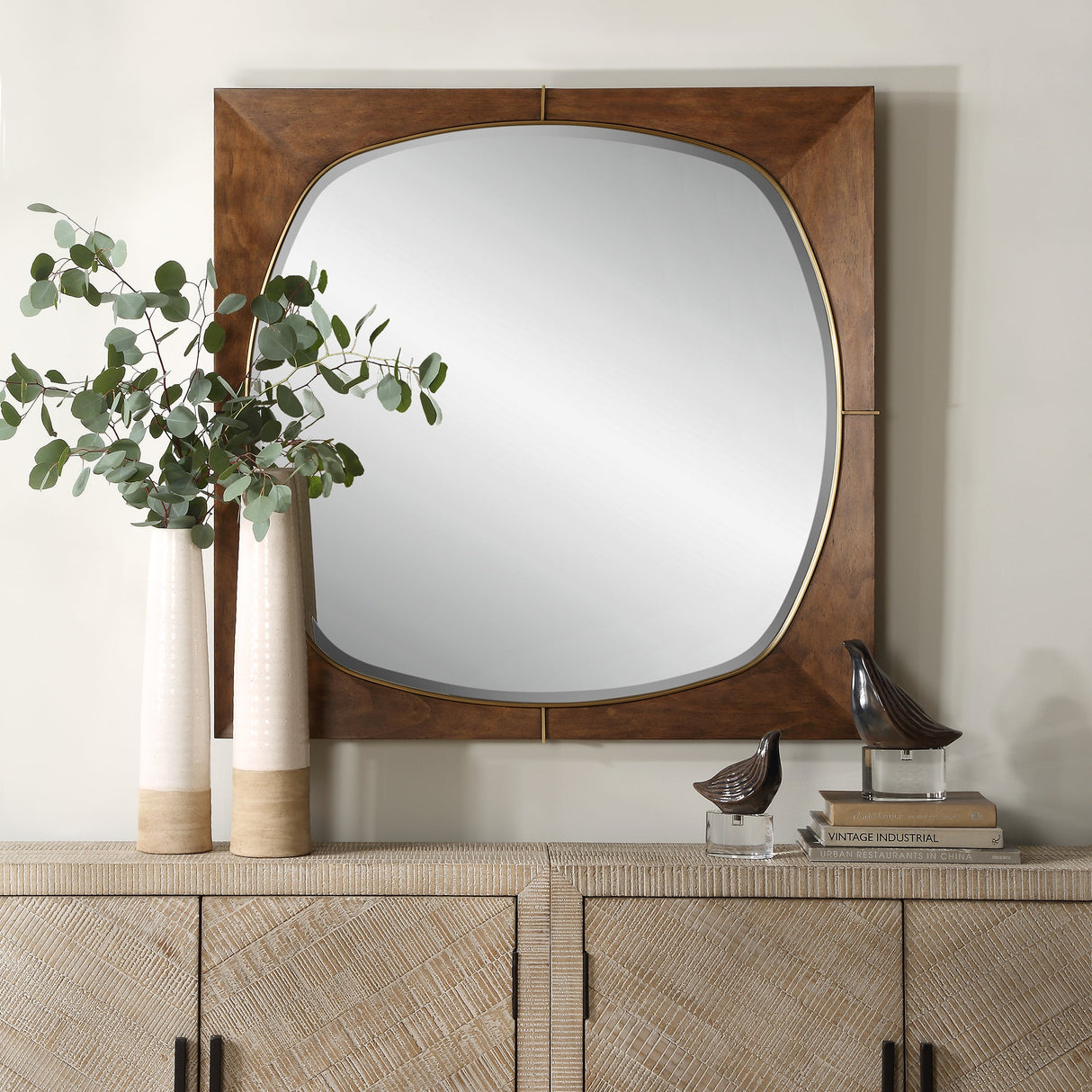 Garonne Square Walnut Mirror