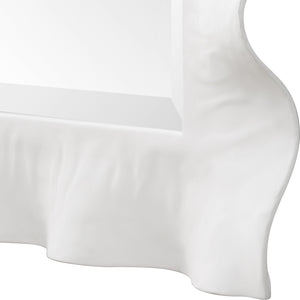 Haya White Scalloped Mirror