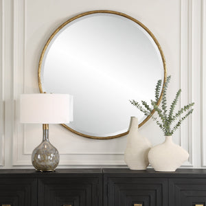 Sutton Aged Gold Round Mirror