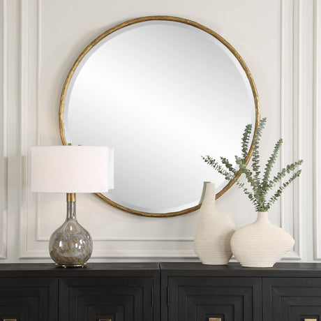 Sutton Aged Gold Round Mirror